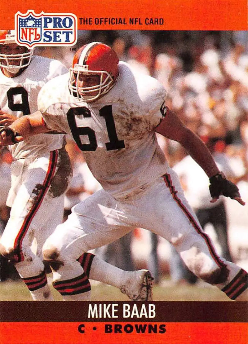 NFL Pro Set Mike Baab Cleveland Browns Football Card #469 in white jersey