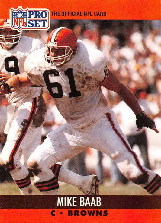 NFL Pro Set Mike Baab Cleveland Browns Football Card #469 in white jersey