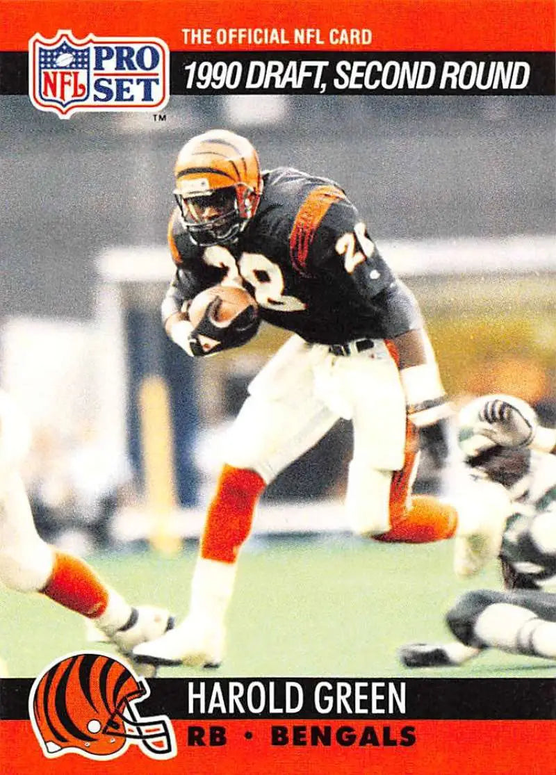 Harold Green NFL Pro Set trading card featuring Cincinnati Bengals running back