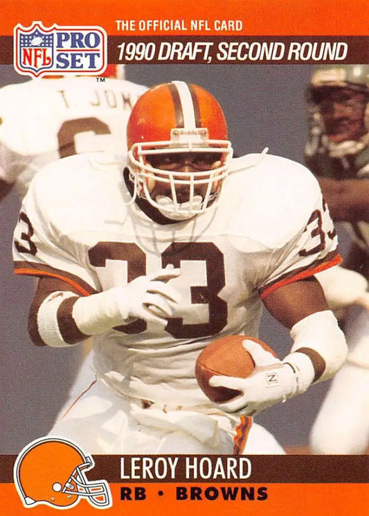 1990 Pro Set #714 Leroy Hoard NM-MT RC Rookie Cleveland Browns Football Card image