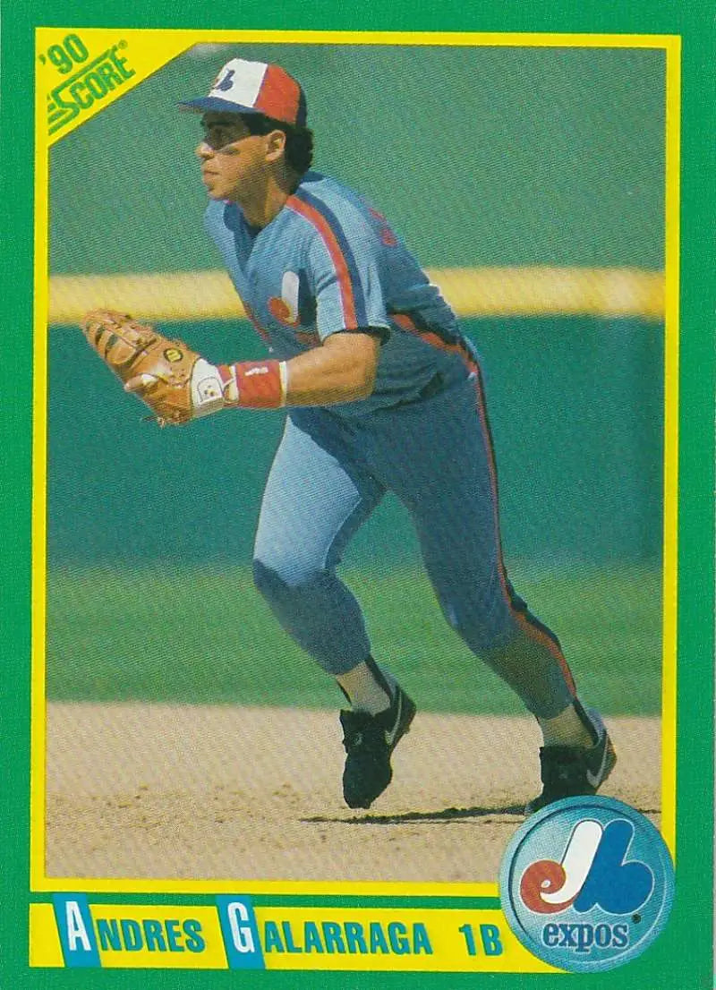 Montreal Expos baseball card of Andres Galarraga in a fielding stance
