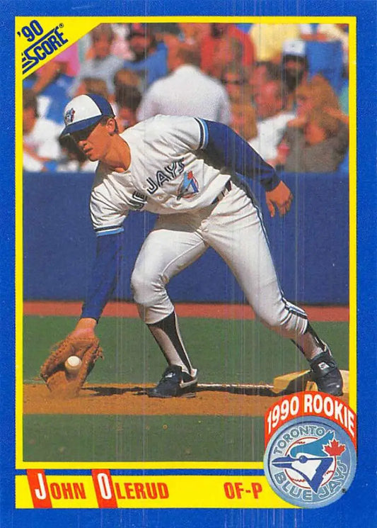 1990 Score John Olerud Toronto Blue Jays rookie baseball card front view