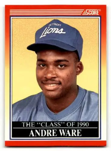 1990 Score #607 Andre Ware Detroit Lions Football Card with original gloss quality