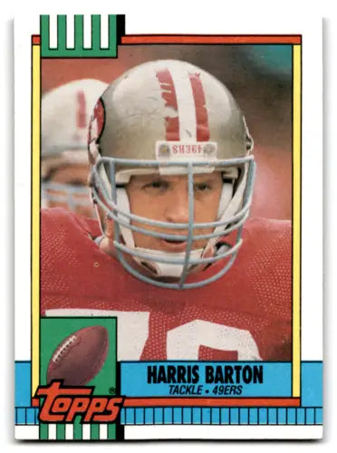 Harris Barton football card 1990 Topps NM original gloss Mint 49ers ID:67367