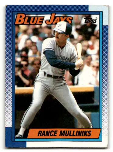 Original gloss Rance Mulliniks baseball card from 1990 Topps #466 featuring Blue Jays