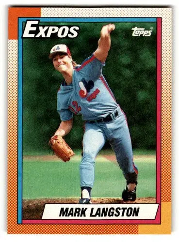 Original gloss 1990 Topps Mark Langston Montreal Expos baseball card product