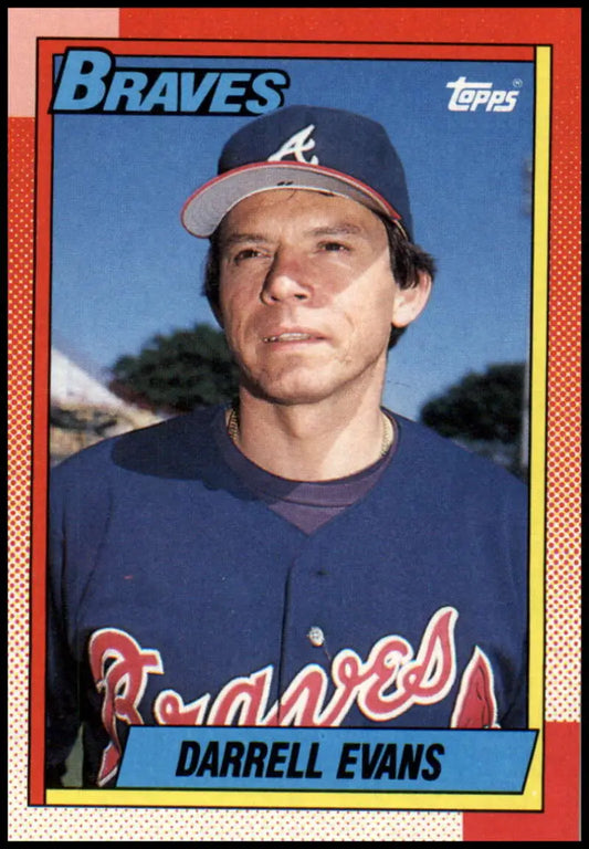 1990 Topps Darrell Evans baseball card featuring Atlanta Braves team uniform