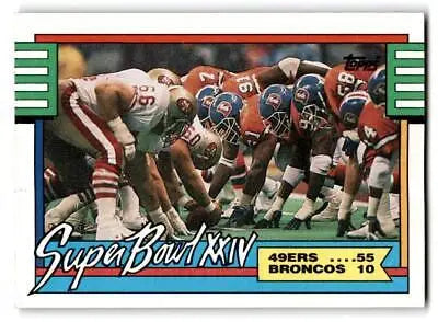 1990 Topps #5a Super Bowl XXIV football card featuring iconic Super Bowl XXIV imagery