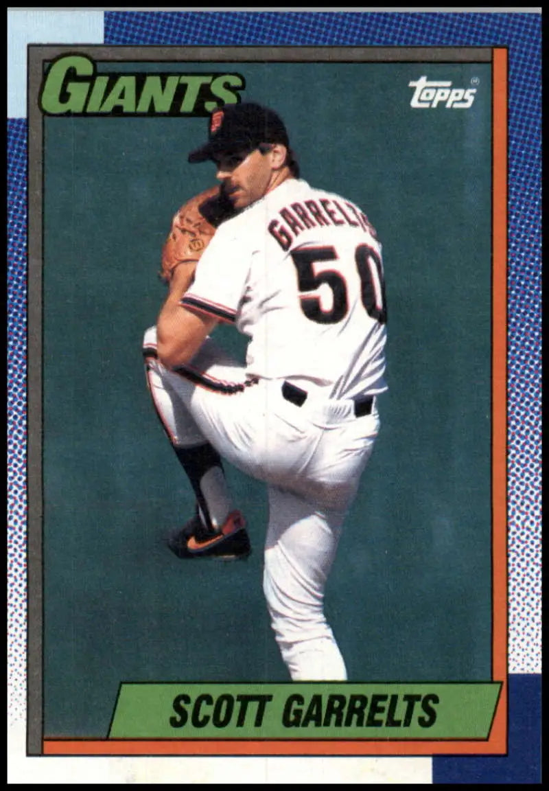 Baseball card of Scott Garrelts in San Francisco Giants uniform #50 pitching stance