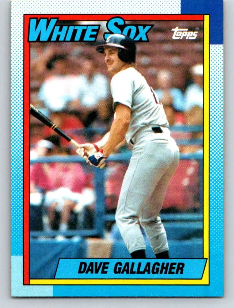 1990 Topps #612 Dave Gallagher at bat for the Chicago White Sox baseball card