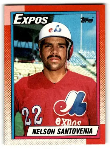 Vintage 1990 Topps Nelson Santovenia Montreal Expos baseball card with original gloss