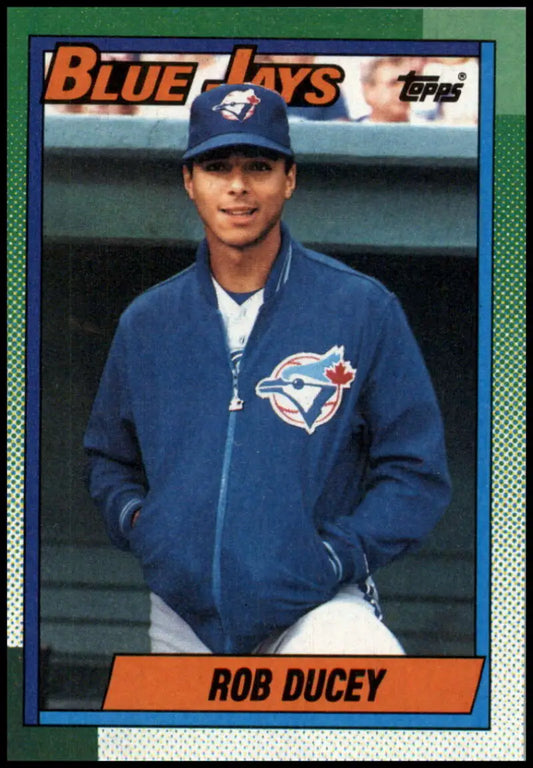 1990 Topps #619 Rob Ducey Baseball Card featuring Toronto Blue Jays collectible