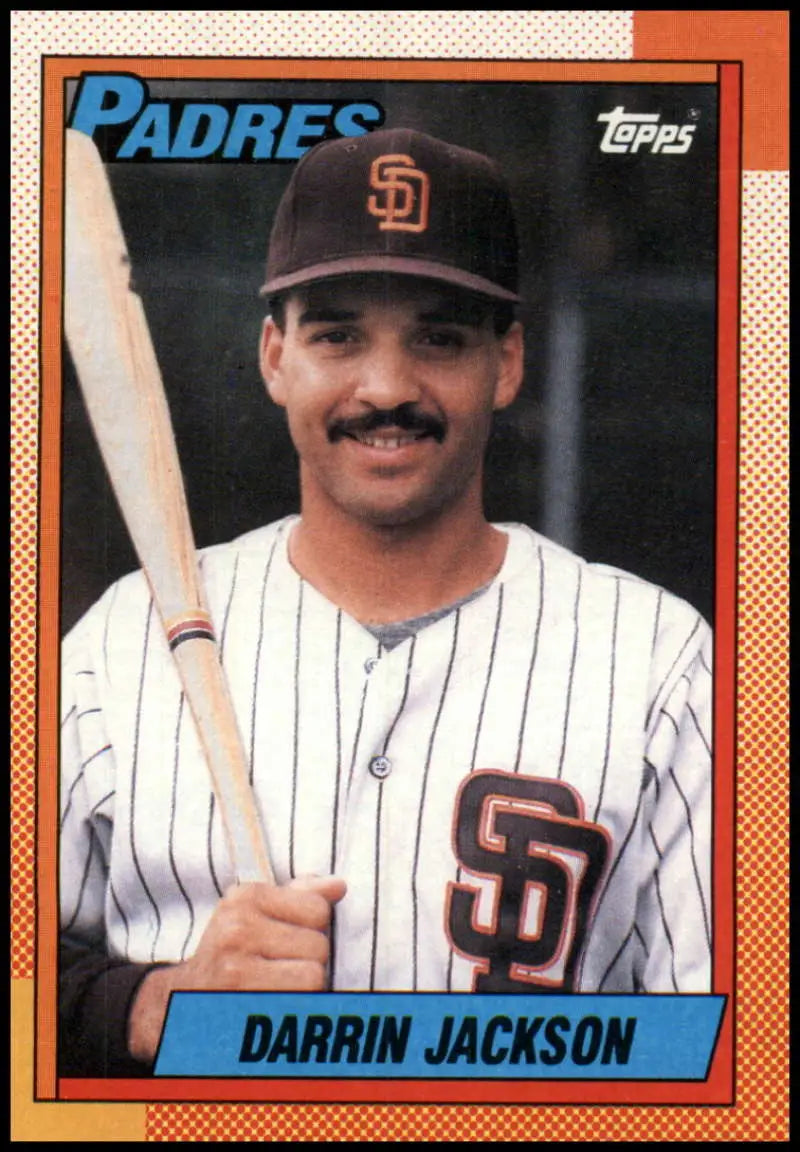 1990 Topps #624 Darrin Jackson San Diego Padres baseball card in pinstripe uniform