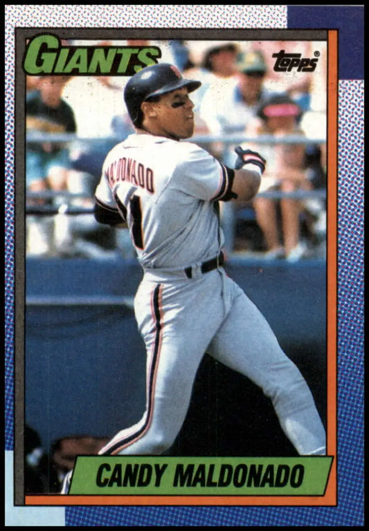 1990 Topps Candy Maldonado San Francisco Giants Baseball Card at bat in NM-MT condition