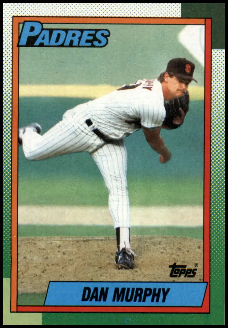 Dan Murphy pitching in pinstripes on a San Diego Padres baseball card