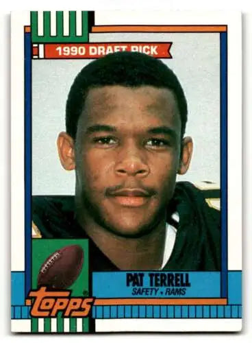 Pat Terrell Los Angeles Rams football card with original gloss from 1990 Topps