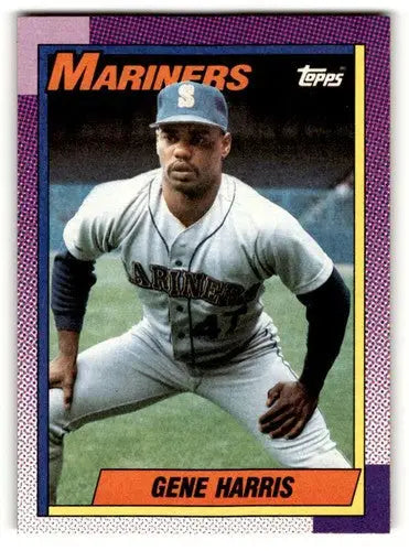 Original gloss of Gene Harris Seattle Mariners baseball card from 1990 Topps series