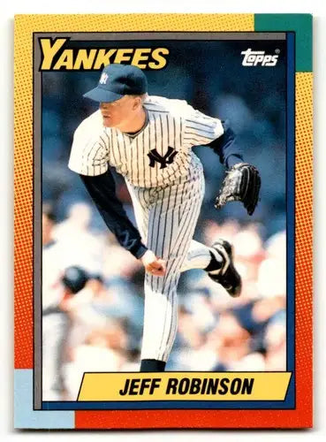 Original gloss of Jeff Robinson Topps Traded baseball card featuring New York Yankees