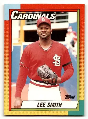 Original gloss vintage 1990 Topps Traded 118T Lee Smith St. Louis Cardinals baseball card