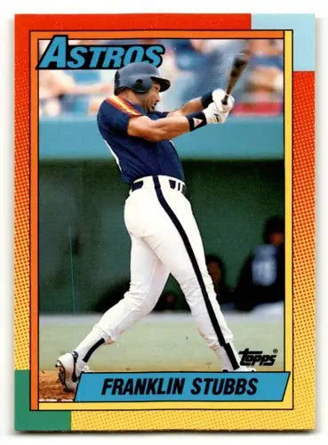 Vintage Franklin Stubbs Houston Astros baseball card with original gloss from 1990 Topps Traded