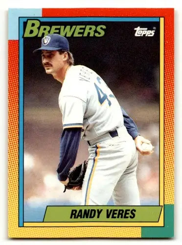 Original gloss 125T Randy Veres Milwaukee Brewers baseball card featuring Randy Veres Milwaukee