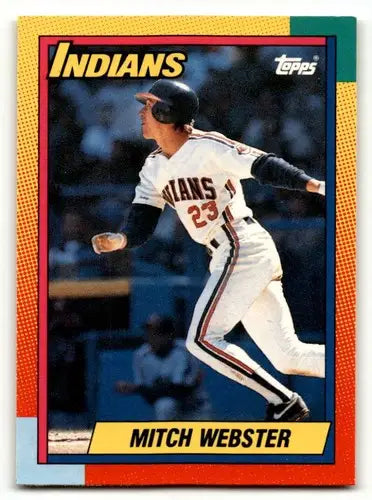 Baseball trading card of Mitch Webster Cleveland from 1990 Topps Traded series