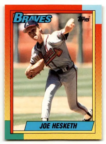 Original gloss 1990 Topps Traded 40T Joe Hesketh Atlanta Braves baseball card