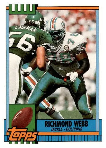 Richmond Webb football card from 1990 Topps Traded series with original gloss and sports cards focus
