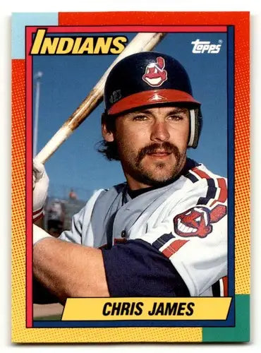 Vintage 1990 Topps Traded 46T Chris James Cleveland Indians baseball card