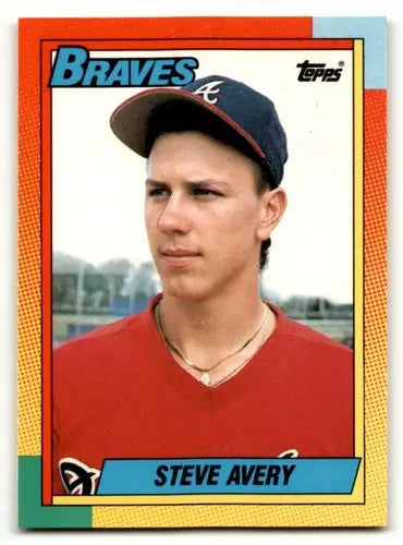 Original gloss Steve Avery Atlanta Braves baseball card from 1990 Topps Traded #4T