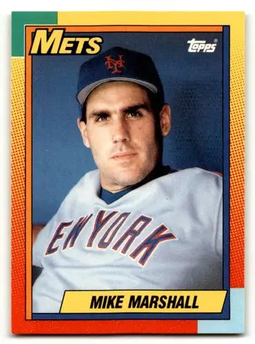 Vintage Topps baseball card featuring Mike Marshall of the New York Mets with original gloss