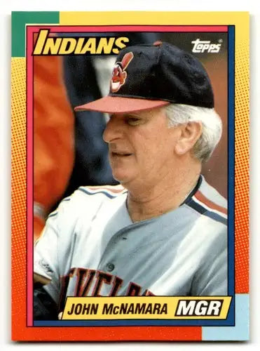 Vintage 1990 Topps Traded 72T John McNamara Cleveland Indians baseball card