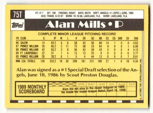Back of a 1990 Topps Traded Yankees baseball card with player stats, perfect for Yankees baseball cards collection