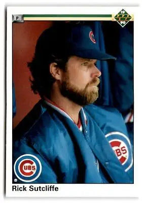 Rick Sutcliffe baseball card from 1990 Upper Deck #109b featuring the star pitcher