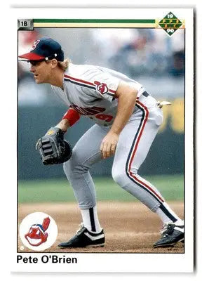 1990 Upper Deck #110a Pete O’Brien baseball card featuring Pete O’Brien in an athletic stance
