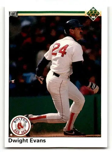 Original gloss Dwight Evans Atlanta Braves baseball card from 1990 Upper Deck #112
