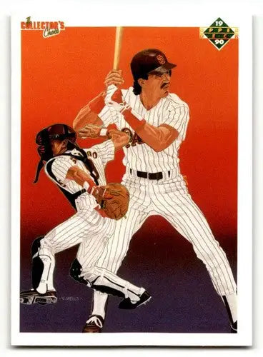 Original gloss 1990 Upper Deck Benito Santiago San Diego Padres baseball card featuring two players in action