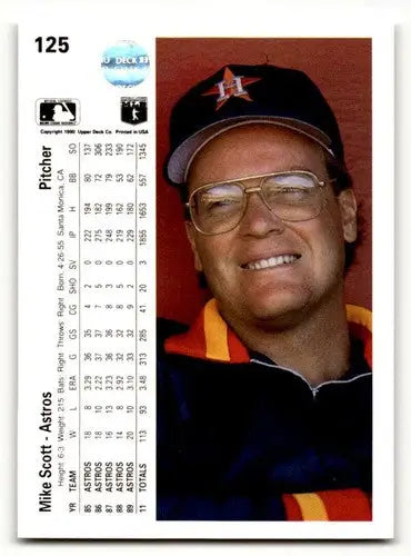 Original gloss 1990 Upper Deck Mike Scott Houston Astros baseball card quality