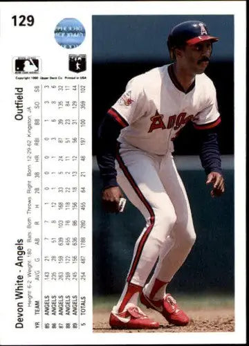 Original gloss 1990 Upper Deck Devon White baseball card Angel ID:73537