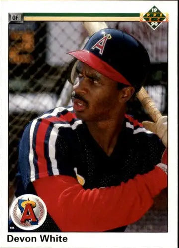 Original gloss 1990 Upper Deck Devon White baseball card for Angels ID 73537