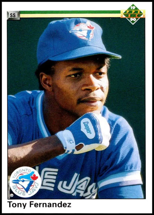 Toronto Blue Jays player in blue uniform and cap on 1990 Upper Deck card