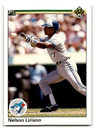 Original gloss Nelson Liriano Toronto baseball card from 1990 Upper Deck #134