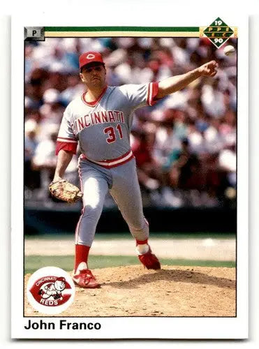John Franco Cincinnati Reds baseball card from 1990 Upper Deck product