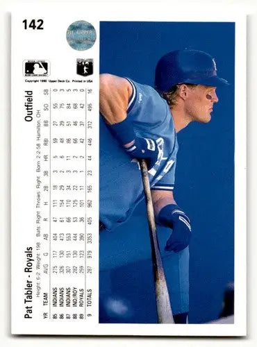 Vintage 1990 Upper Deck gloss Pat Tabler Kansas City Royals trading card 142b