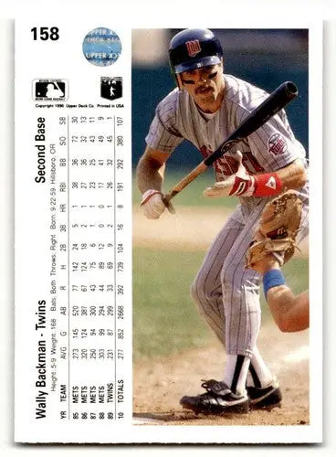 1990 Upper Deck Wally Backman Minnesota Twins baseball card front view