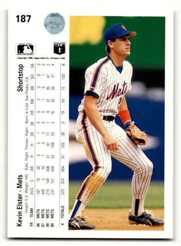 Vintage Kevin Elster Mets baseball card with original gloss from 1990 Upper Deck