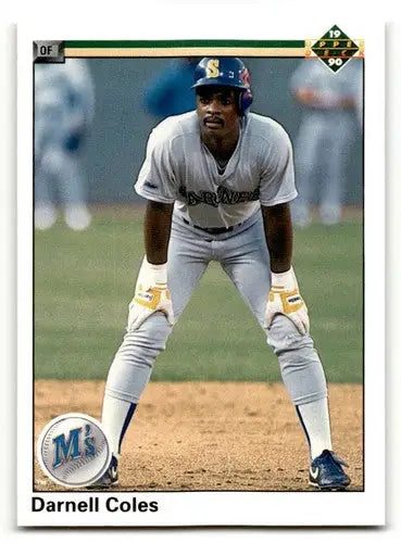 Original gloss Darnell Coles Seattle Mariners baseball card from 1990 Upper Deck