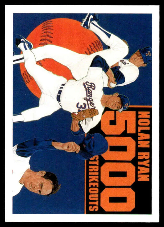 Nolan Ryan Upper Deck baseball card celebrating 5000th career strikeout with illustration