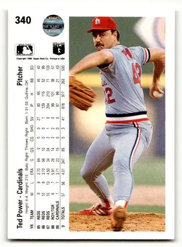 Vintage 1990 Upper Deck Ted Power Cardinals baseball card with original gloss