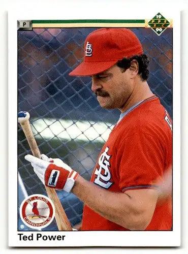 1990 Upper Deck Ted Power Cardinals baseball card with original gloss featuring St. Louis Cardinals